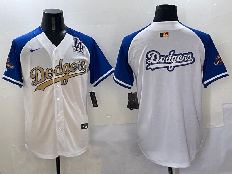 Men Los Angeles Dodgers Blank White Blue Gold Game Nike 2025 MLB Jersey style 42922